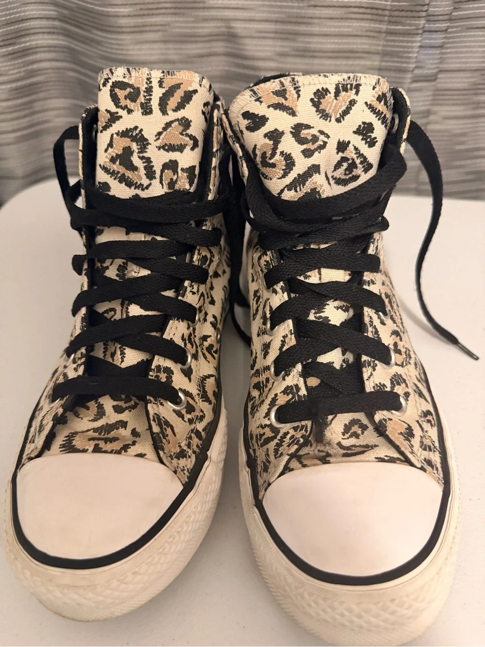 Converse High Top Sneakers - Leopard Print Black & Tan